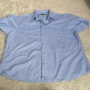 Banana Republic Light Blue Geometric Button-Down Shirt size XL